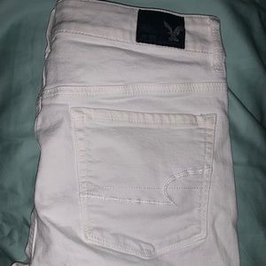 White jean shorts from AE